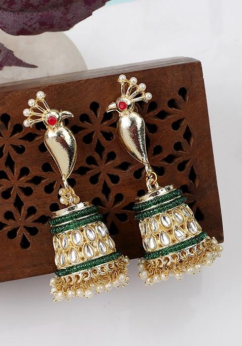 Green Kundan Earrings
