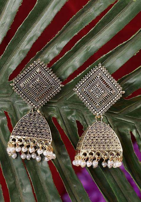 Gold Pearl Earrings