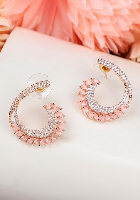Gold American Diamond Earrings