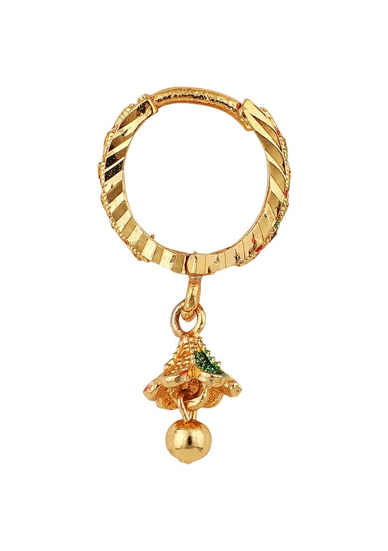 Gold Enamelled Studded Earrings - Indya