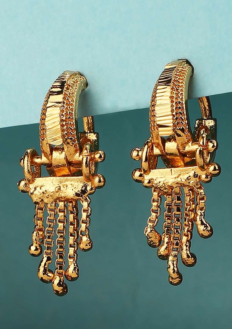 Gold Plated Classic Studded Earrings - Indya