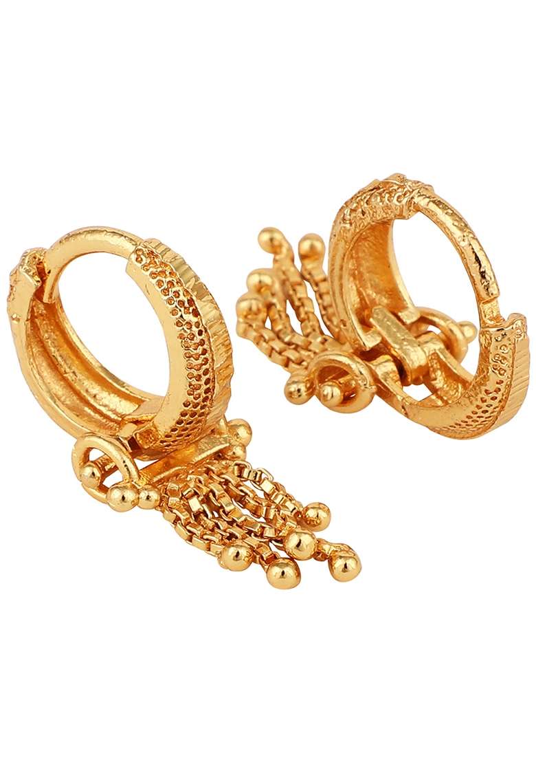 Gold Plated Classic Studded Earrings - Indya