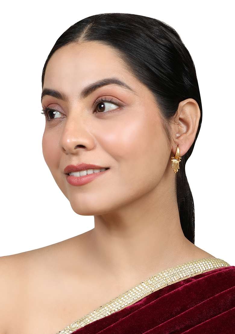 Gold Plated Classic Studded Earrings - Indya
