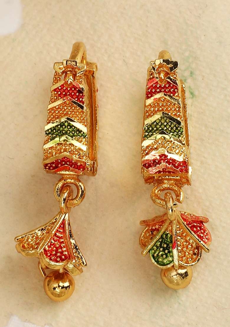 Gold Plated Jhumka Earrings - Indya