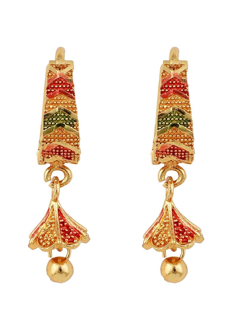 Gold Plated Jhumka Earrings - Indya
