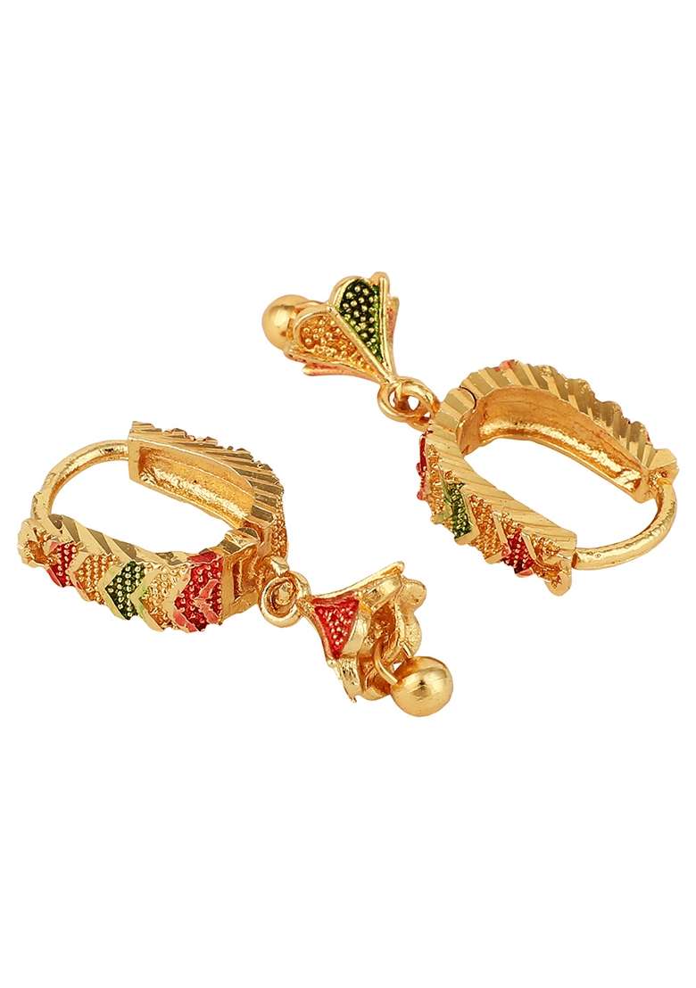 Gold Plated Jhumka Earrings - Indya