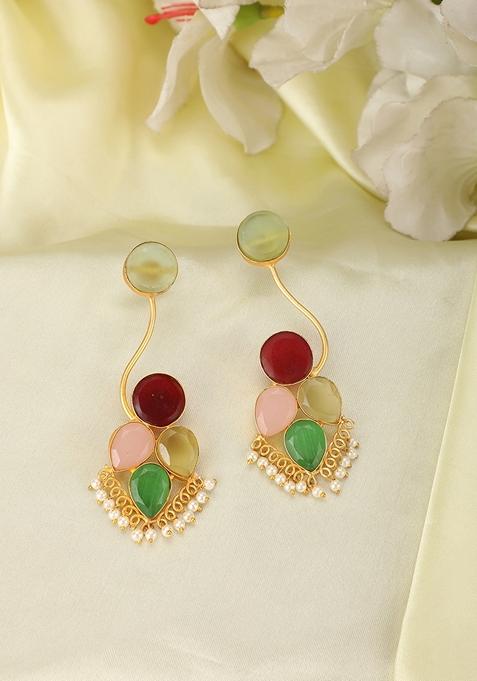 Multicolor Glossy Stone Earrings