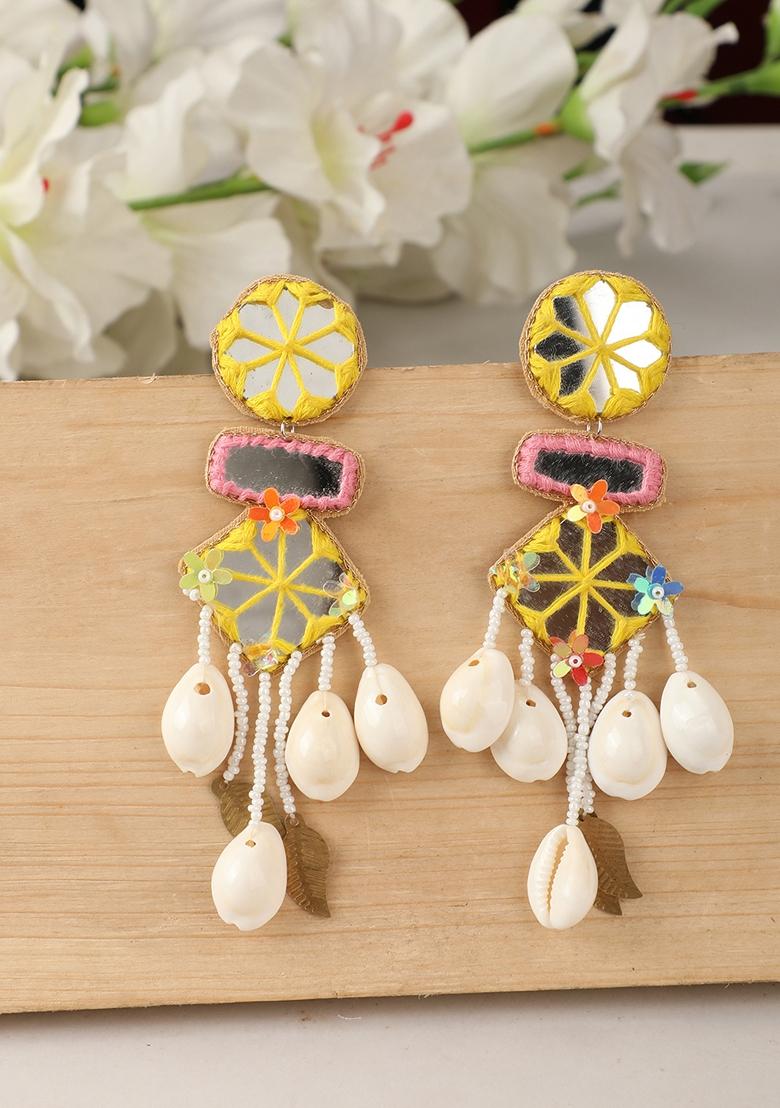 Yellow Geometrical Shape Earrings