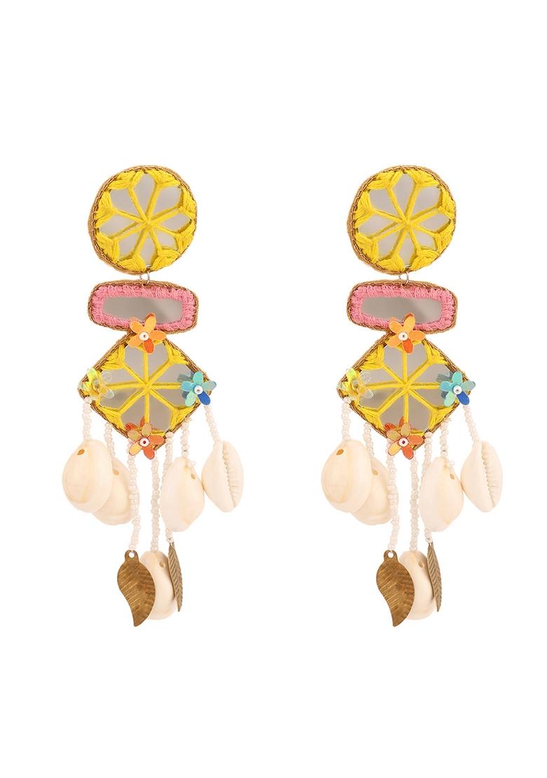 Yellow Geometrical Shape Earrings