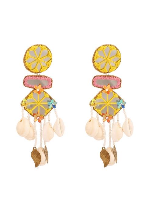Yellow Geometrical Shape Earrings