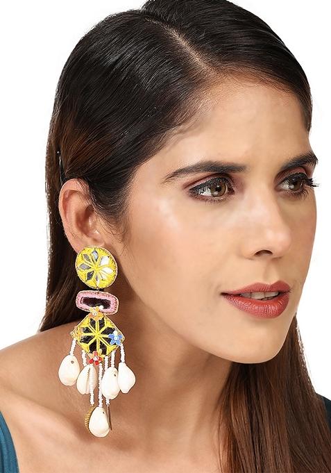 Yellow Geometrical Shape Earrings