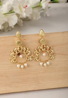 Gold Druzy Stone Earrings