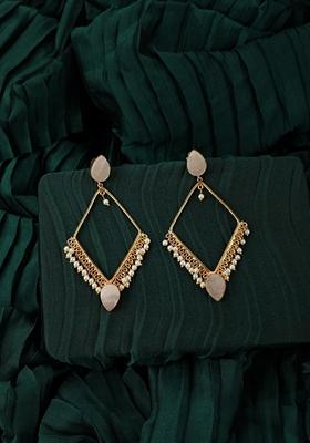 Gold Druzy Stone Earrings