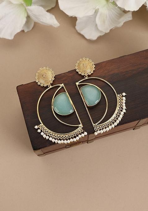 Blue Druzy Stone Earrings
