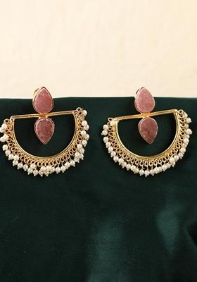 Red Druzy Stone Earrings