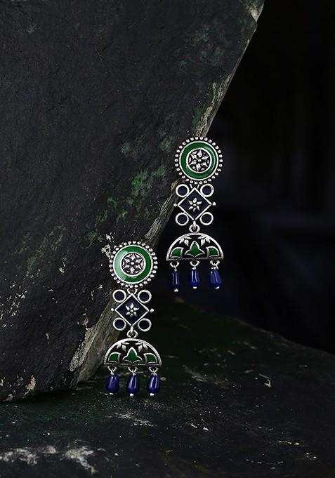 Silver Plated Oxidised Earrings