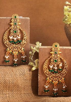 Gold Plated Contemporary Drop Earrings