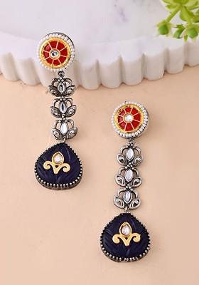 Silver Plated Stone Studded Earrings