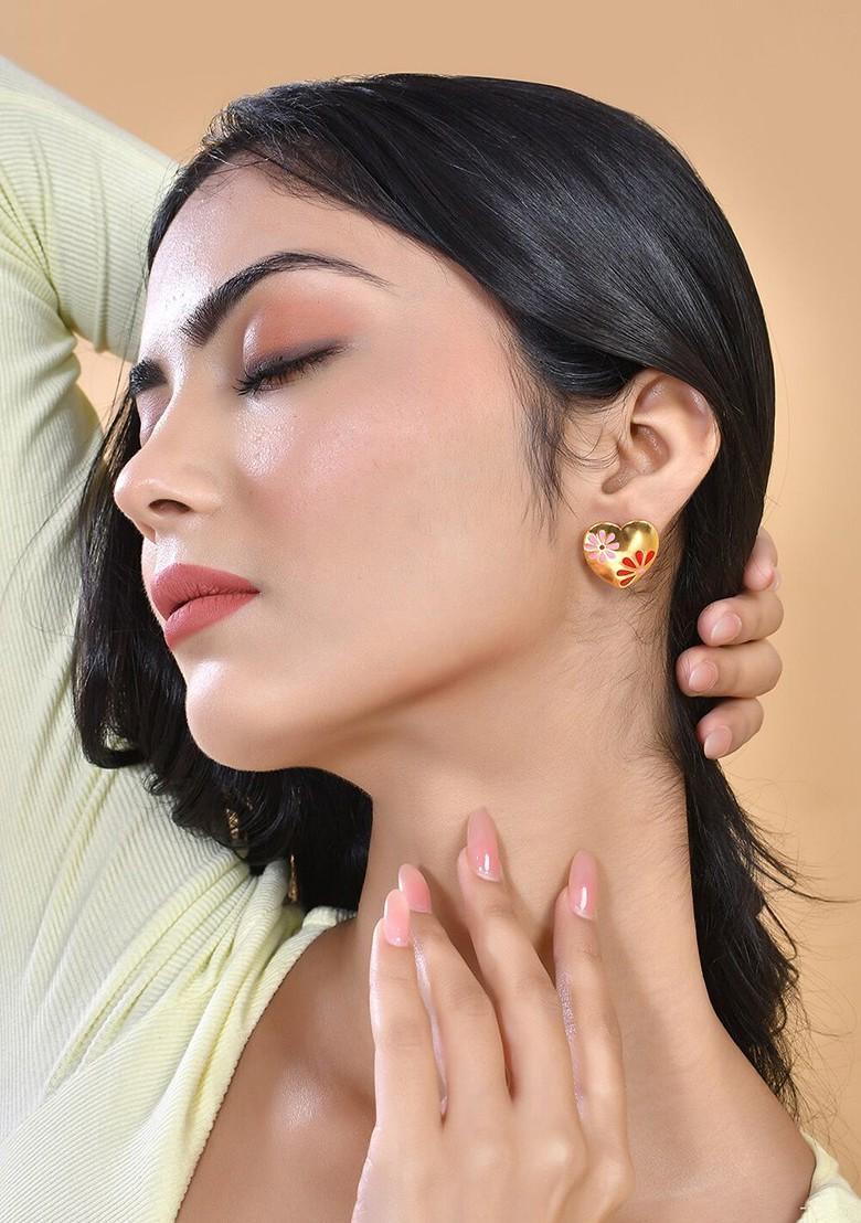 Gold Plated Heart Shape Earrings