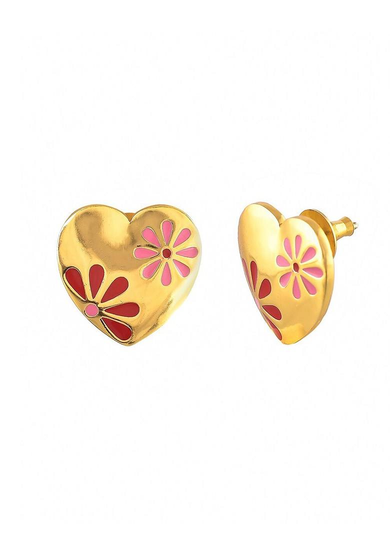 Gold Plated Heart Shape Earrings