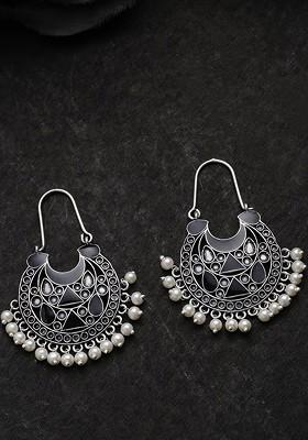 Silver Plated Oxidised Earrings