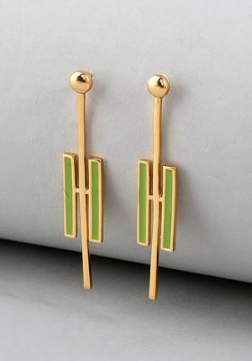 Gold Plated Contemporary Drop Earrings
