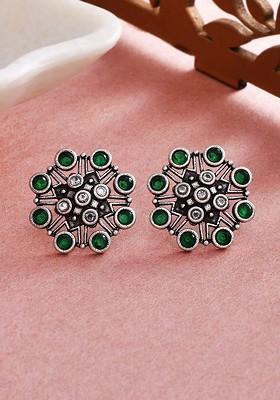 Silver Plated Oxidised Earrings