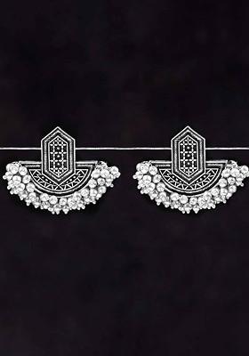 Silver Plated Oxidised Earrings