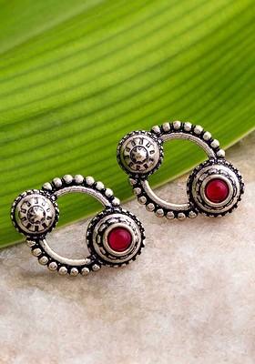 Silver Plated Oxidised Earrings