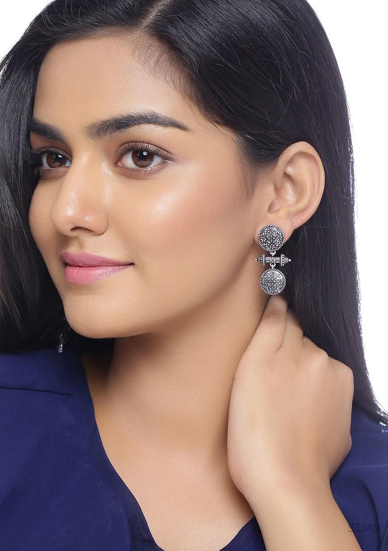 Silver Plated Oxidised Earrings
