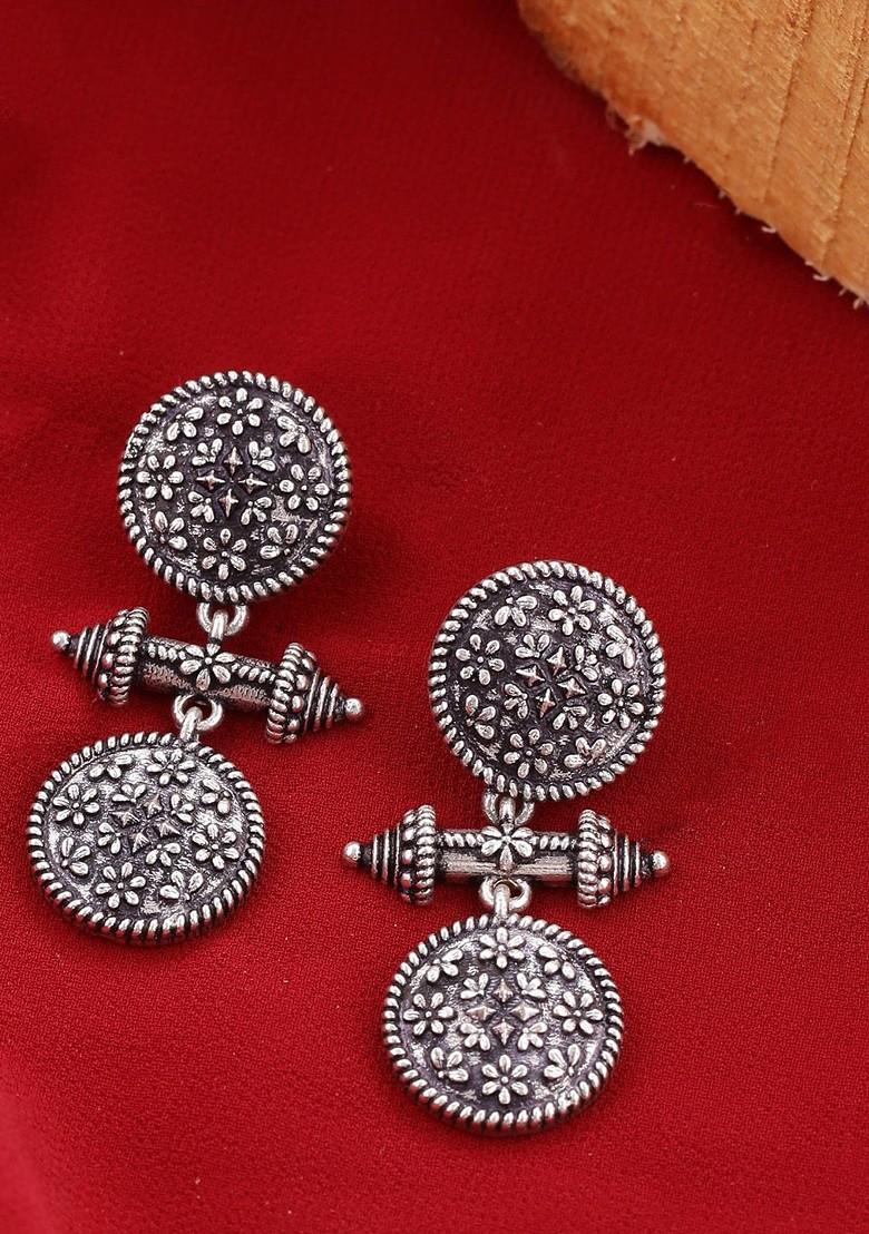 Silver Plated Oxidised Earrings