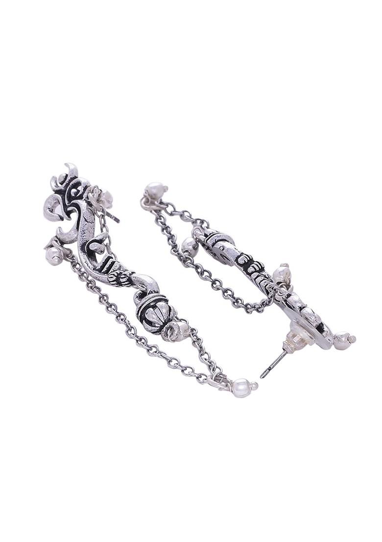 Silver Plated Oxidised Earrings