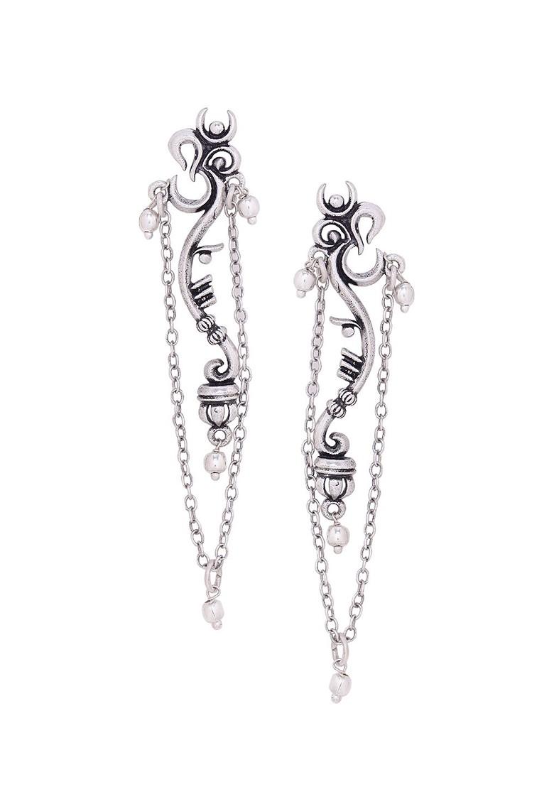 Silver Plated Oxidised Earrings