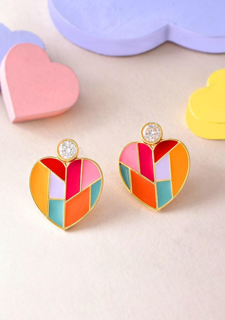 Gold Plated Heart Shape Earrings