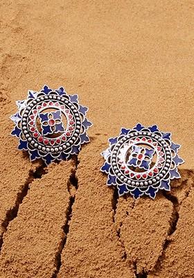 Silver Plated Oxidised Earrings