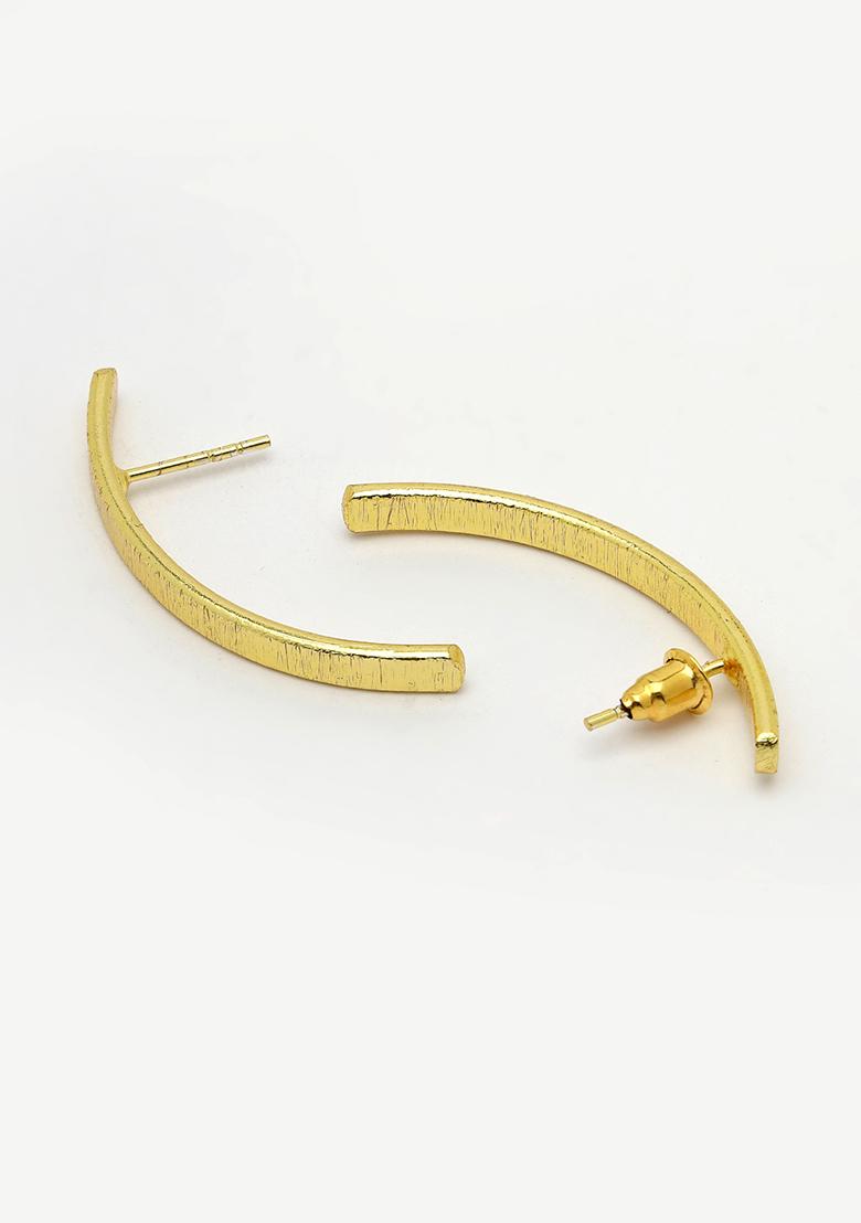 Gold Gold Plated Geometric Shape Drop Earrings