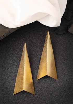 Gold Gold Plated Geometric Shape Drop Earrings