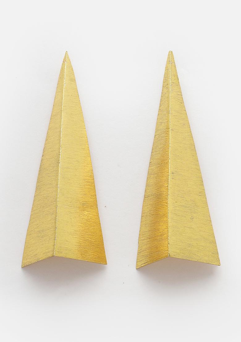 Gold Gold Plated Geometric Shape Drop Earrings