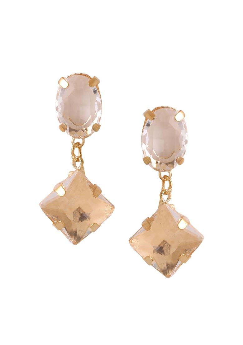 Gold Golden Cz Studded Studs Earrings