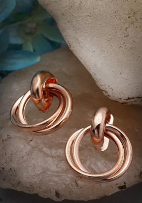 Gold Western Gold Plated Circular Metal Hoop Earrings