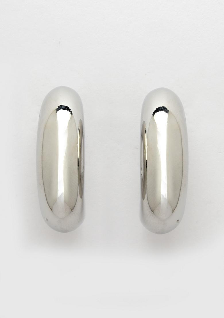 Gold Gold Plated Contemporary Half Hoop Earrings