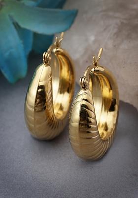 Gold Gold Circular Hoop Earrings