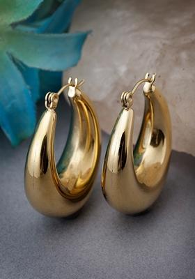 Gold Gold Circular Hoop Earrings