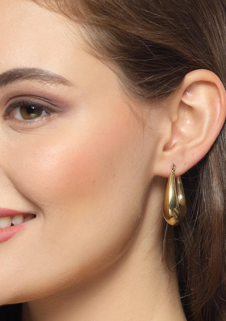 Gold Gold Circular Hoop Earrings