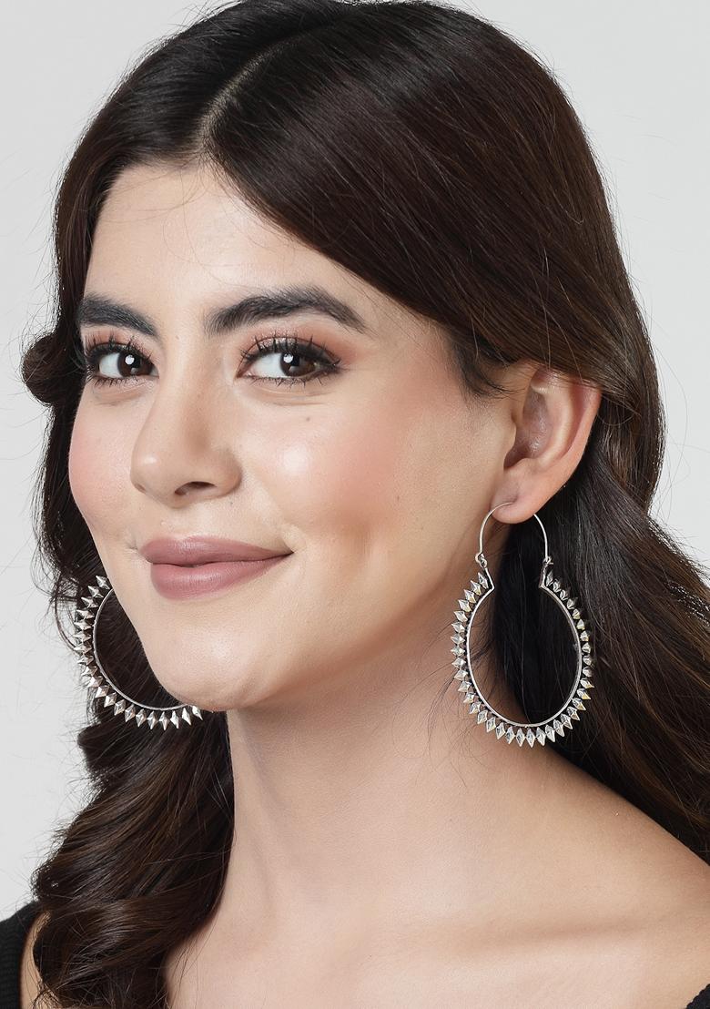 Silver Full Circular Hoop Earrings