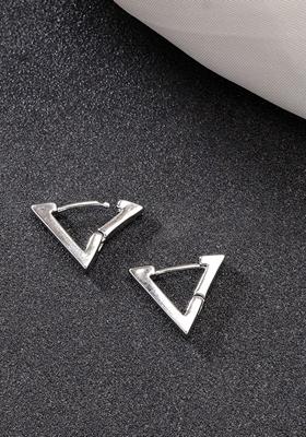 Silver Men Plated Geometric Shape Stainless Steel Studs Earring