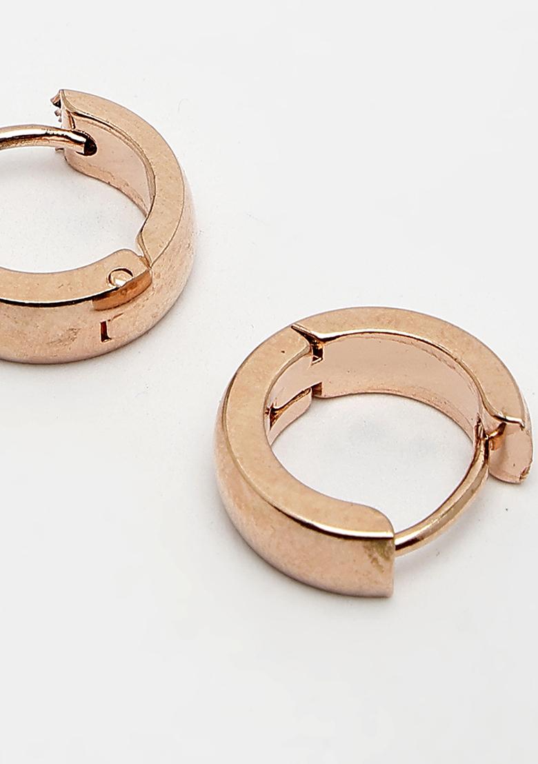 Gold Rose Gold Stainlessteel Hoop Earrings For Men