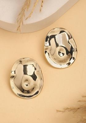 Gold Gold Plated Oval Shape Studs Earring