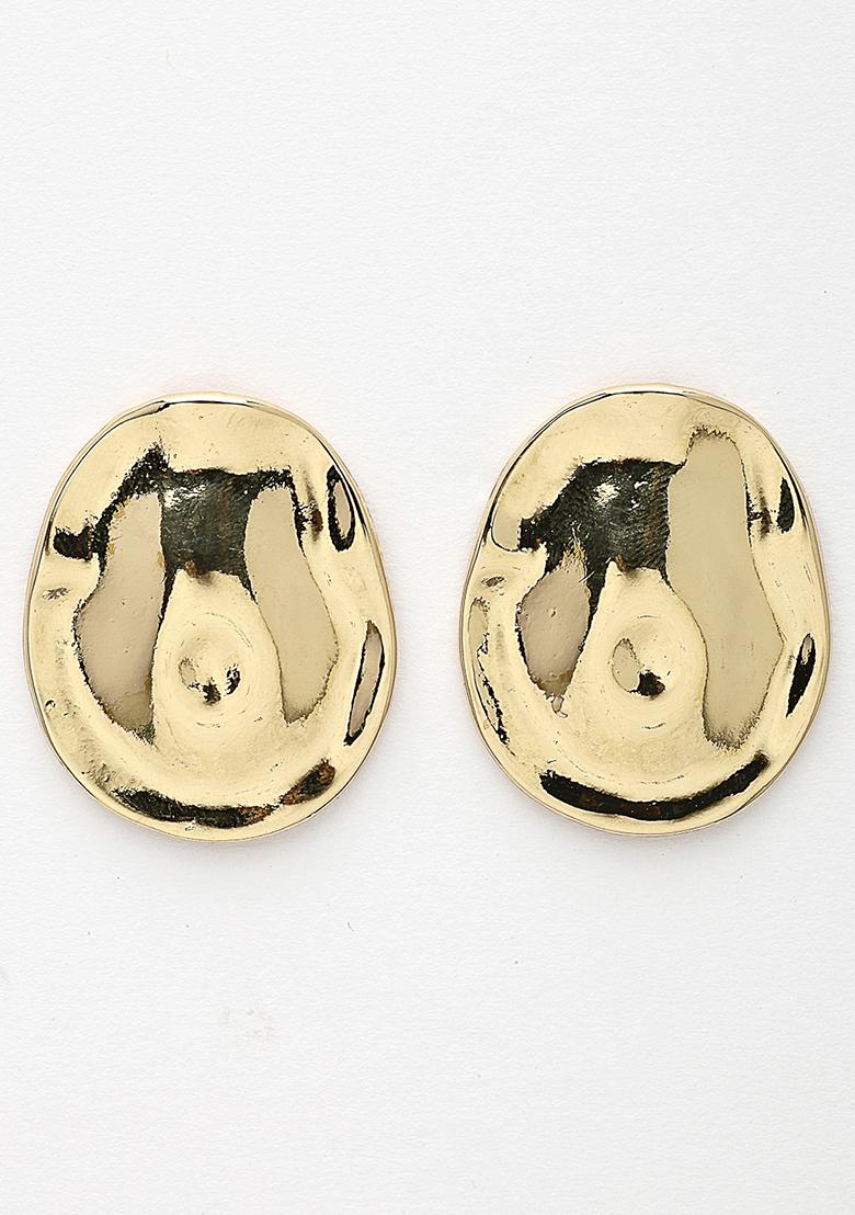 Gold Gold Plated Oval Shape Studs Earring