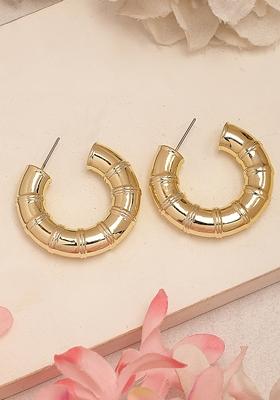 Gold Gold Plated Half Hoop Earrings